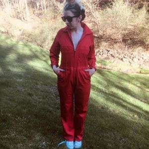 Vintage red fireman’s jumpsuit.